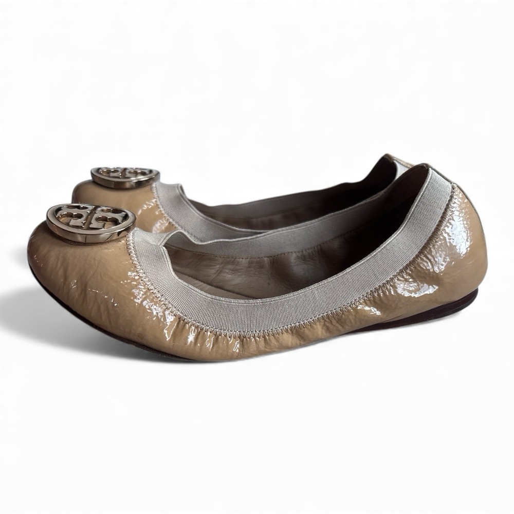 Tory Burch Patent Leather Ballet Flats – Women's Beige / Nude – Size 6.5M - Picture 4 of 9